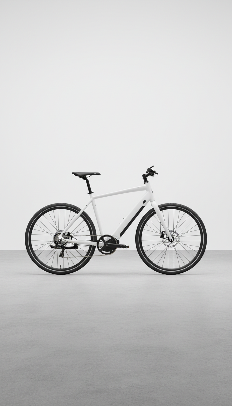 Cloud White integrated tech e-bike